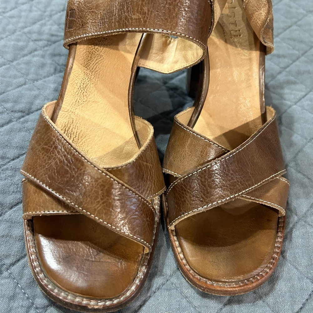 Bed Stu Brown Leather Heeled Sandals
